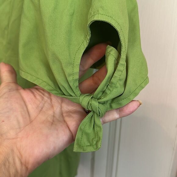 Ellen Tracy Green  3/4 Sleeve Button Down Cotton/Nylon/Spandex Shirt - Picture 6 of 12